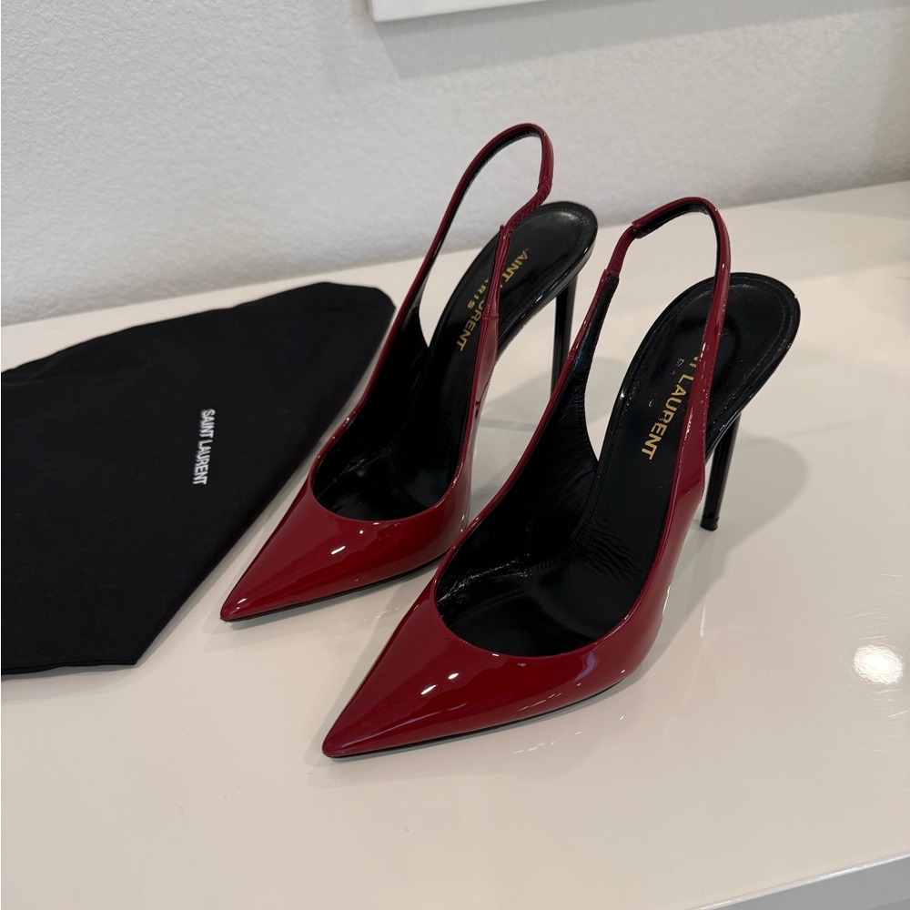 Saint Laurent Red Patent Leather Stiletto Heels very good condition